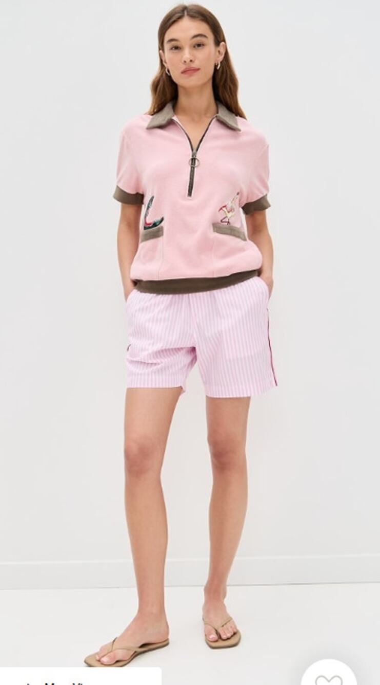 Tombolo Shirt Unisex XS Flamingo Tartare Cabana Terry Cloth Beach Resort Summer